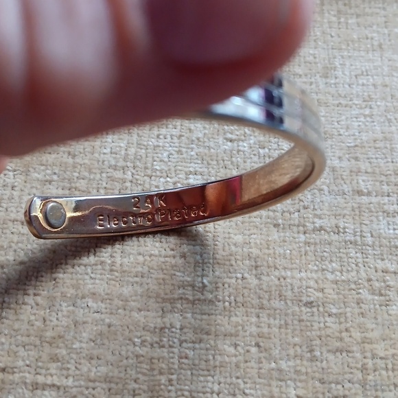 24K Electroplated Bangle Cuff Bracelet - Picture 4 of 6